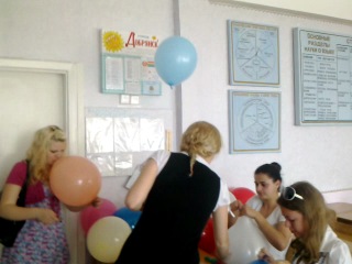 blowing up balloons =)