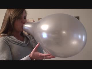 amazing silver balloon blow to pop